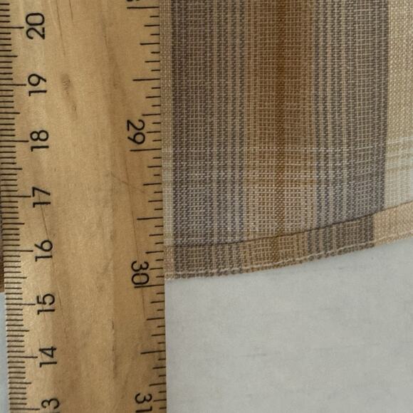 VTG Eddie Bauer Men’s M Button Front Shirt Beige Brown Tan Plaid Long Sleeve EUC - Picture 9 of 9